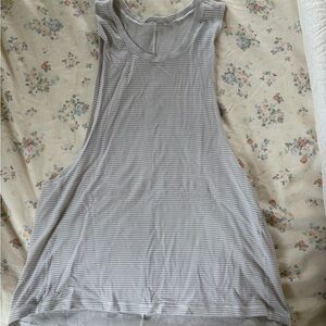 Lululemon Athletica Light Gray Striped Tank Top